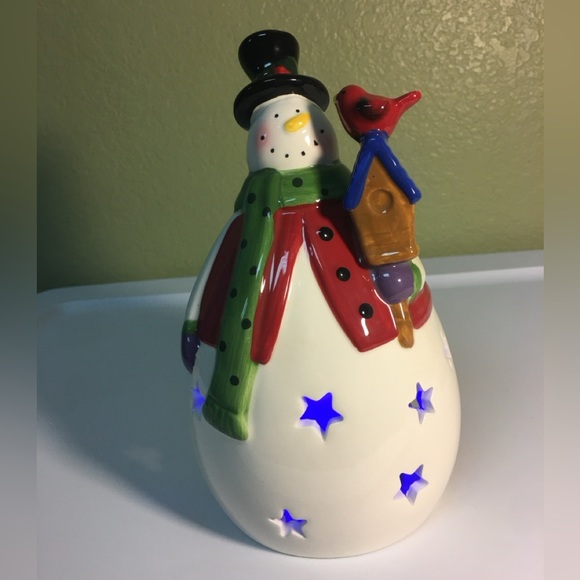 Ceramic Lightup Christmas Snowman - Picture 10 of 12